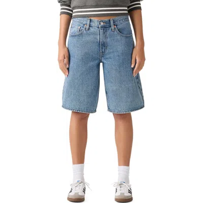 Levi's Middy Knee Length Denim Shorts In Blue