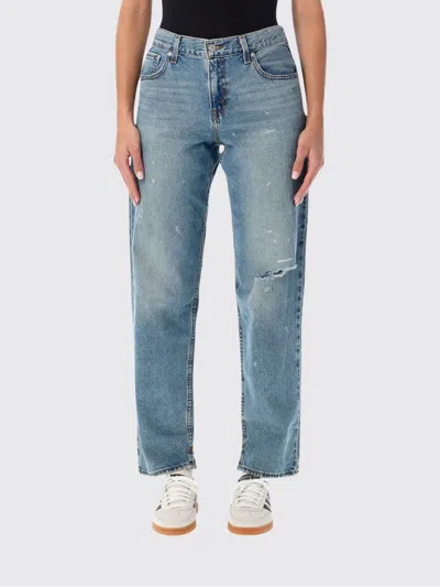 Levi's Mid-rise Straight Tapered Jeans In Stretch Denim In Blue