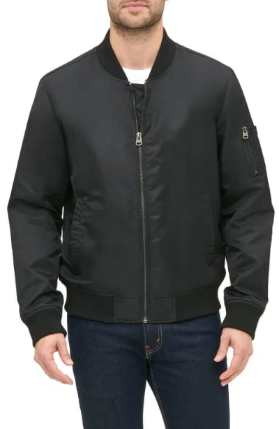 Levi's Nylon Satin Bomber Jacket In Black