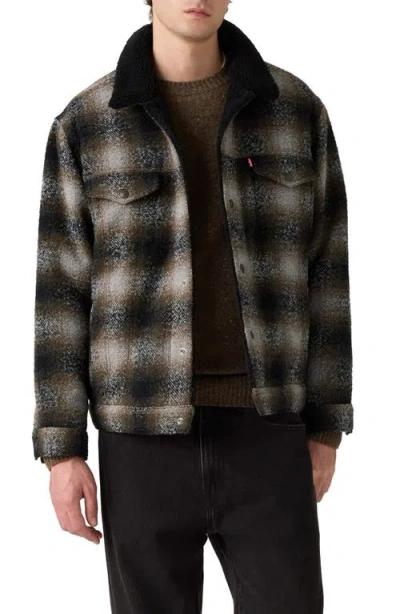 LEVI'S LEVI'S PLAID COTTON TWILL TRUCKER JACKET