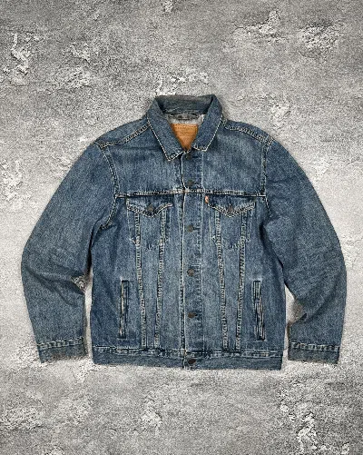 Pre-owned Levi's Premium Denim Jacket Size L Streetwear Y2k In Blue