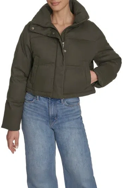 Levi's Quilted Cotton Puffer Jacket In Green