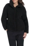 Levi's Quilted Faux Fur Short Teddy Jacket In Black