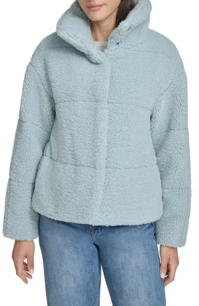 Levi's Quilted Faux Fur Short Teddy Jacket In Blue