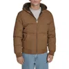 Levi's Men's Quilted Bomber With Hood Jacket In Brown
