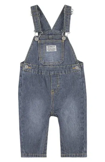 Levi's Babies'  Railroad Stripe Cotton Overalls In Blue