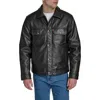 Levi's Two Chest Pocket Faux Shearling Sherpa Collar Jacket In Black