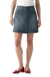 Levi's Retro Button Front Denim Skirt In Gray
