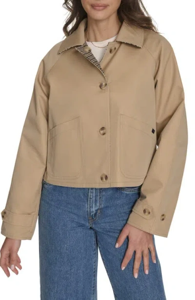Levi's Reversible Crop Trench Jacket In Brown