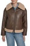 Levi's Reversible Faux Leather & Faux Shearling Jacket In Brown