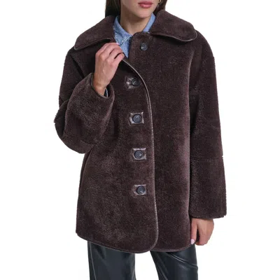 Levi's Reversible Faux Shearling Coat In Brown