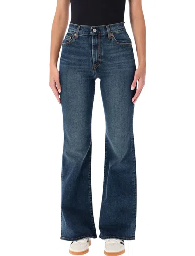 Levi's Ribcage Flare Jeans With High-rise Slim Fit And Size 26 In Black