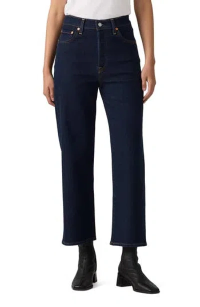 Levi's Ribcage High Waist Ankle Straight Leg Jeans In Blue