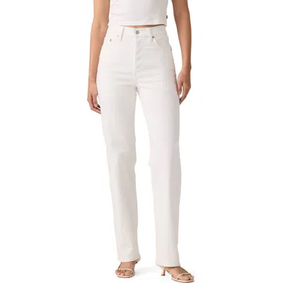 Levi's Ribcage High Waist Straight Leg Jeans In White