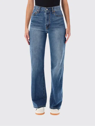 Levi's Ribcage High-waisted Wide-leg Jeans In Recycled Denim In Blue