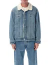 Levi's Levi S Denim Western Sherpa Trucker Jacket In Blue