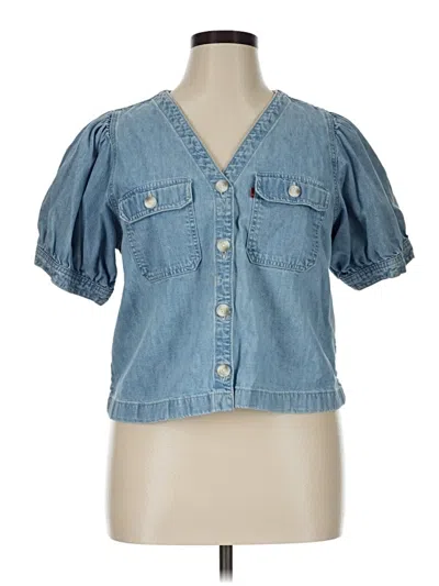 Pre-owned Levi's Short Sleeve Blouse In Blue