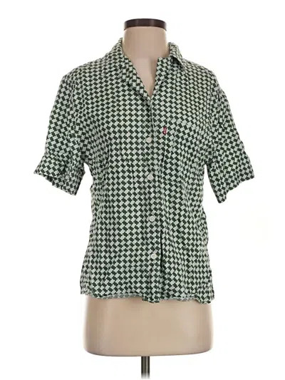 Pre-owned Levi's Short Sleeve Blouse In Green