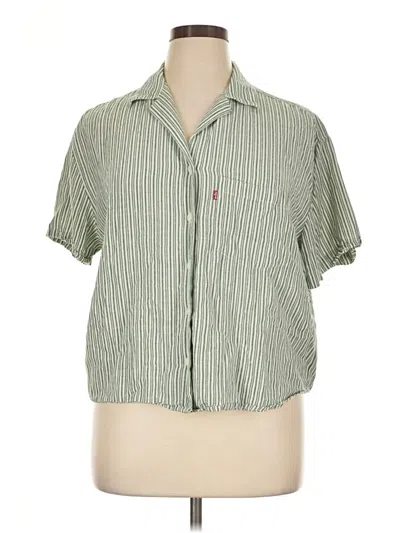 Pre-owned Levi's Short Sleeve Blouse In Green