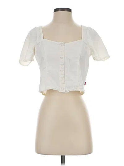 Pre-owned Levi's Short Sleeve Blouse In Ivory