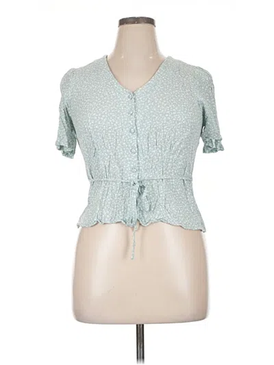 Pre-owned Levi's Short Sleeve Blouse In Teal