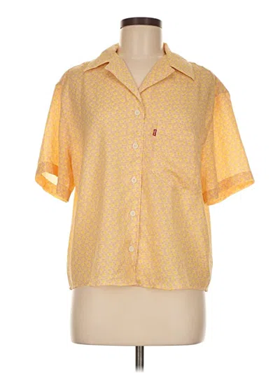 Pre-owned Levi's Short Sleeve Blouse In Yellow