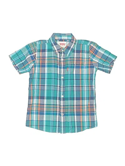 Pre-owned Levi's Kids'  Short Sleeve Button Down Shirt In Teal