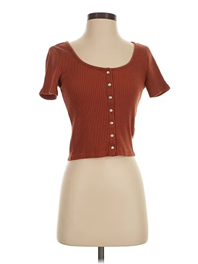 Pre-owned Levi's Short Sleeve Henley Shirt In Brown