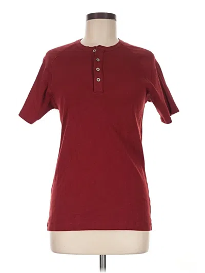 Pre-owned Levi's Short Sleeve Henley Shirt In Burgundy