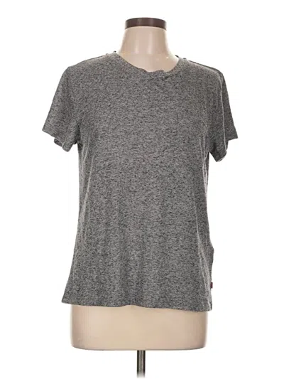 Pre-owned Levi's Short Sleeve Top Gray Crew Neck Tops