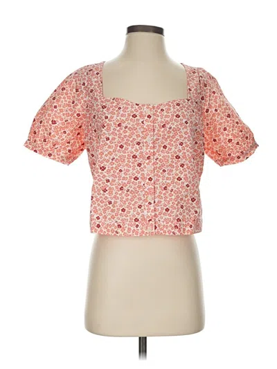 Pre-owned Levi's Short Sleeve Top Orange Square Neckline Tops