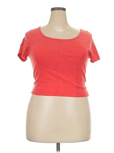 Pre-owned Levi's Short Sleeve Top Orange Sweetheart Neckline Tops