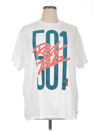 Pre-owned Levi's Short Sleeve Top White Crew Neck Tops