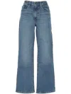Levi's Cinch Baggy Jeans Womens Blue Cotton High-rise Straight Leg Buu546 In Blue