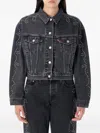 Levi's Shrunken 90s No Pleat Bejeweled Trucker Clothing In Black