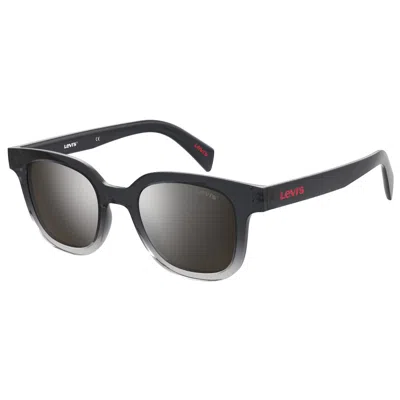 Levi's Silver Mirror Square Unisex Sunglasses Lv 1010/s 0kb7/t4 48 In Black