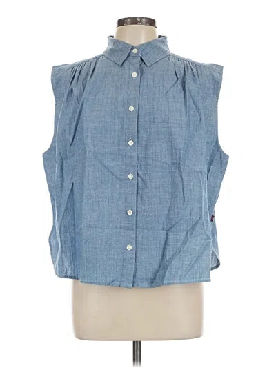 Pre-owned Levi's Sleeveless Button Down Shirt In Blue