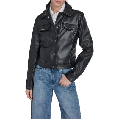 Levi's Studded Faux Leather Jacket In Black