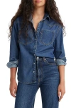 Levi's Teodora Western Snap-up Chambray Shirt In Blue