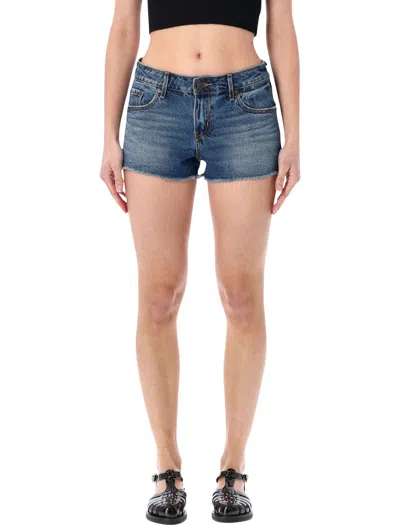 Levi's Timeless Low-rise Shorts For Women - Size 26 In French Lunch Mid Blue