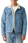 Levi's Type Iii Faux Shearling Lined Denim Trucker Jacket In Blue
