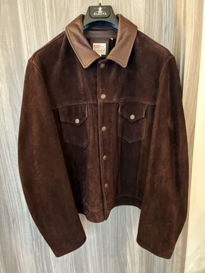 Pre-owned Levi's Vintage Clothing 1960's Suede Trucker Jacket In Brown