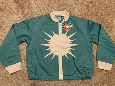 Pre-owned Levi's Vintage Clothing Lvc 1950s Rocket City Starburst Bomber Jacket Xl B19 In Green