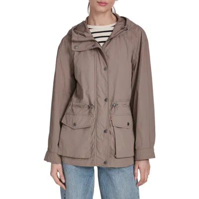 Levi's Water Resistant Hooded Jacket In Brown