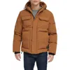Levi's Water Resistant Hooded Quilted Puffer Jacket In Brown