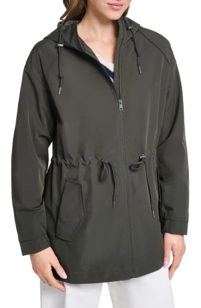 Levi's Water Resistant Hooded Rain Jacket In Green