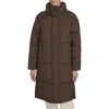 Levi's Water Resistant Mid Length Hooded Puffer Jacket In Brown