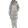 Levi's Water Resistant Mid Length Hooded Puffer Jacket In Silver