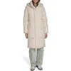 Levi's Water Resistant Mid Length Hooded Puffer Jacket In White