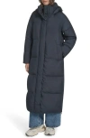 Levi's Water Resistant Side Zip Maxi Puffer Coat In Blue
